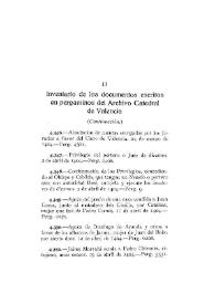 Portada:Inventario de los documentos escritos en pergaminos del Archivo Catedral de Valencia [VIII](Continuación) / Elías Olmos Canalda