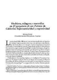 Portada:Hechizos, milagros y maravillas en \"El purgatorio de san Patricio\" de Calderón: espectacularidad y expresividad / María José Rodilla
