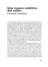 Portada:Una nueva estética del exilio / Fernando Cordobés