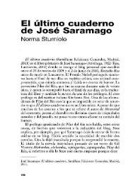 Portada:\"El último cuaderno\" de José Saramago / Norma Sturniolo