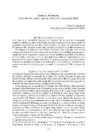 Portada:Sobre el Arcipreste, cuestionario actual sobre el libro y el autor (año 2007) / Manuel Criado de Val