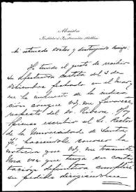 Portada:Carta de Rómulo S. Naón, Ministro de Justicia e Instrucción Pública a Rafael Altamira. Buenos Aires, 9 de enero de 1910
