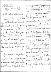 Portada:Carta de Juan Bances a Rafael Altamira. La Habana, 10 de enero de 1910