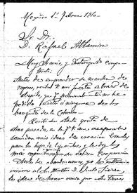Portada:Carta de Rafael Rubio a Rafael Altamira. México, 1 de febrero de 1910