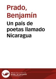 Portada:Un país de poetas llamado Nicaragua / Benjamín Prado