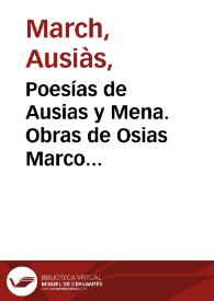 Portada:Poesías de Ausias y Mena. Obras de Osias Marco [Transcripció]