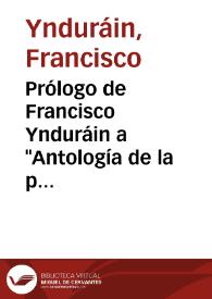 Portada:Prólogo de Francisco Ynduráin a \"Antología de la poesía navarra actual\"