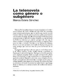 Portada:La telenovela como género o subgénero / Bianca Estela Sánchez