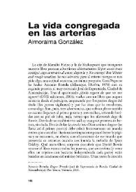 Portada:La vida congregada en las arterias / Almoraima González