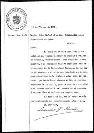 Portada:Carta de Leandro G. Alcorta a Rafael Altamira. La Habana, 18 de febrero de 1910