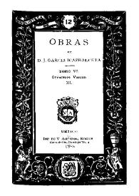 Portada:Obras de D. J. García Icazbalceta. Tomo 6. Opúsculos varios. Vol. 3