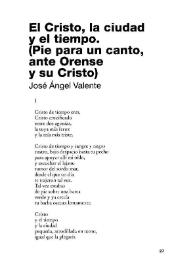 Portada:El Cristo, la ciudad y el tiempo. (Pie para un canto, ante Orense y su Cristo) / José Ángel Valente