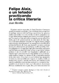 Portada:Felipe Aláiz, o un leñador practicando la crítica literaria / Juan Bonilla