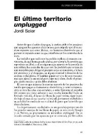 Portada:El último territorio "unplugged" / Jordi Soler