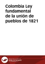 Portada:Ley fundamental de la unión de pueblos de 1821