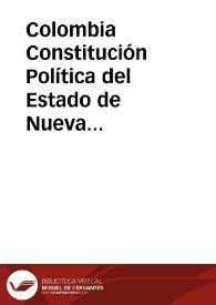 Portada:Constitución Política del Estado de Nueva Granada de 1832
