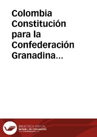 Portada:Constitución para la Confederación Granadina de 1858