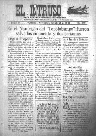 Portada:Diario Joco-serio netamente independiente. Tomo IV, núm. 385, sábado 25 de noviembre de 1922