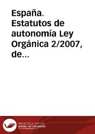 Portada:Ley Orgánica 2/2007, de 19 de marzo, de Reforma del Estatuto de Autonomía para Andalucía