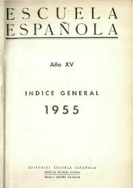 Portada:Año XV, Índice general de 1955