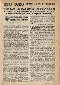 Portada:Año XXIII, Suplemento al núm. 1207 de diciembre de 1963