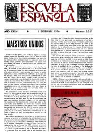 Portada:Año XXXVI, núm. 2361, 1 de diciembre de 1976