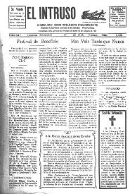 Portada:Diario Joco-serio netamente independiente. Tomo XIV, núm. 1305, viernes 27 de noviembre de 1925
