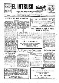 Portada:Diario Joco-serio netamente independiente. Tomo XVII, núm. 1640, sábado 1 de enero de 1927