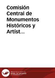 Portada:Comisión Central de Monumentos Históricos y Artísticos. Actas. 1854