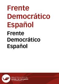 Portada:Frente Democrático Español