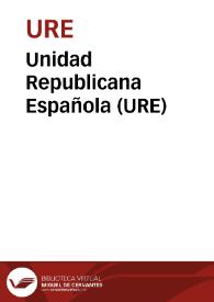 Portada:Unidad Republicana Española (URE)