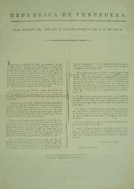 Portada:[Decreto de Simón Bolívar sobre el indulto para las fuerzas realistas]