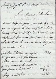 Portada:Carta de Ramón Ceruti. Ávila, 1 de agosto 1836