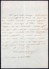 Portada:Carta del Marqués de Villa Campo. 4 de enero de 1836