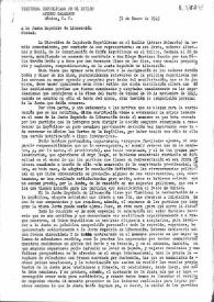 Portada:Carta de Izquierda Republicana en el exilio a la Junta Española de Liberación. México, D. F., 31 de enero de 1945