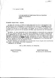 Portada:Carta de Álvaro de Albornoz y Antonio María Sbert a  la Agrupación de Republicanos Exilados Españoles. Argel, 3 de agosto de 1945