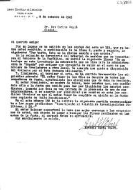 Portada:Carta de Antonio M. Sbert a Carlos Esplá. México, D. F., 8 de octubre de 1945
