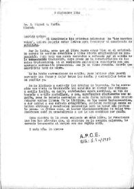 Portada:Carta de Carlos Esplá a Miguel Á. Marín sobre una traducción. 9 diciembre 1944
