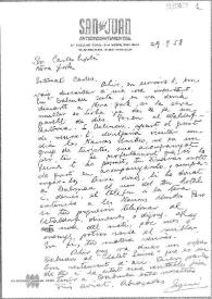 Portada:Carta de Eugenio Xammar a Carlos Esplá. San Juan, Isla Verde, 29 de septiembre de 1958