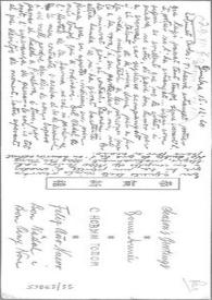 Portada:Postal de Eugenio Xammar a Carlos Esplá. Ginebra, 15 de diciembre de 1960
