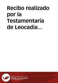 Portada:Recibo realizado por la Testamentaría de Leocadia Gallardo en concepto de un importe abonado por Carlos Esplá. México, 20 de mayo de 1951
