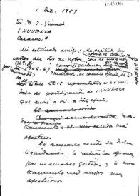 Portada:Borrador de la carta de Carlos Esplá dirigida al Sr. D. J. Gimet, de Inuvenca. Caracas, 1 de diciembre de 1959