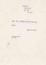 Portada:Telegrama dirigido a Jan Jacob Bistritzki, 04-03-1974