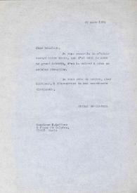 Portada:Carta dirigida a R. Laffont, 27-03-1974