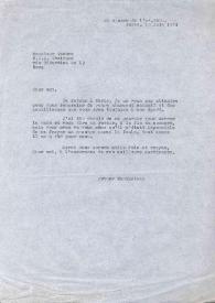 Portada:Carta dirigida al Sr. Vasura. París (Francia), 10-06-1974