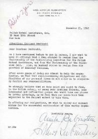 Portada:Carta dirigida a Countess Dembinski (Polish Mutual Assistance, Inc.). Nueva York, 21-12-1962