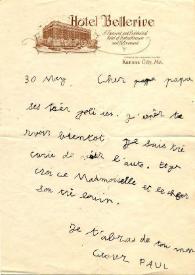 Portada:Carta dirigida a Arthur Rubinstein. Kansas (Estados Unidos), 30-05-1941