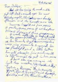 Portada:Carta dirigida a Arthur Rubinstein. Los Angeles, California (Estados Unidos), 12-02-1945