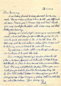 Portada:Carta dirigida a Aniela Rubinstein. Carpinteria, California (Estados Unidos), 07-10-1945