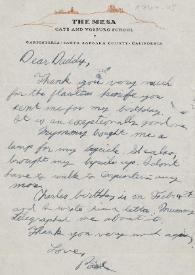 Portada:Carta dirigida a Arthur Rubinstein. Carpinteria, California (Estados Unidos)